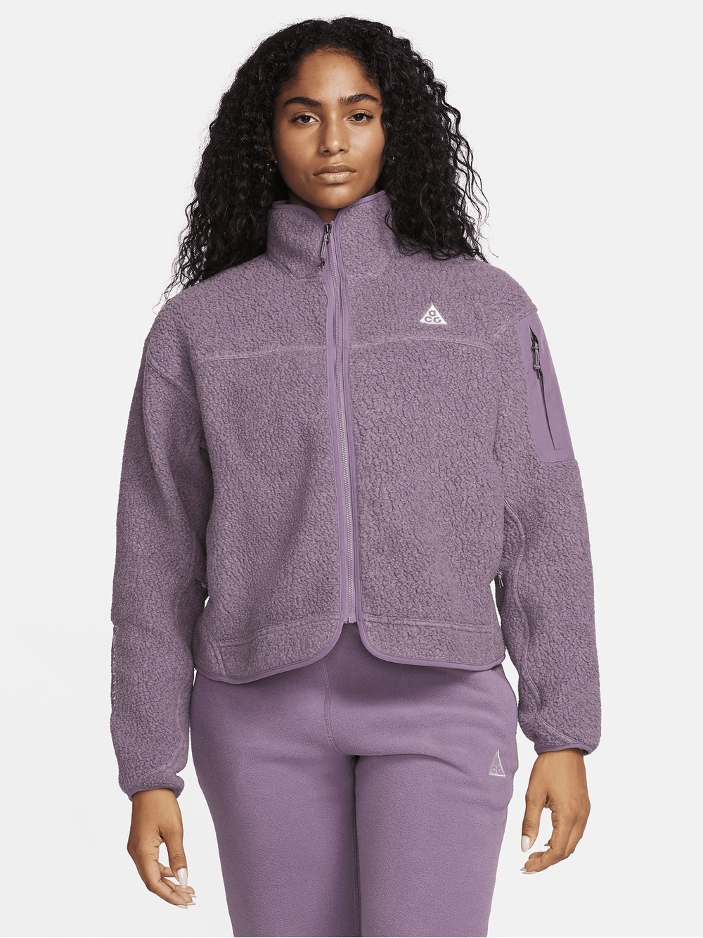 Nike ACG Arcticwolf‎ Polartec Violet Purple Full Zip Fleece Jacket Size Medium